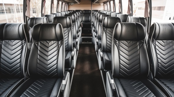 50 passenger charter bus inside charlottesville