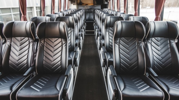 55 passenger charter bus inside charlottesville