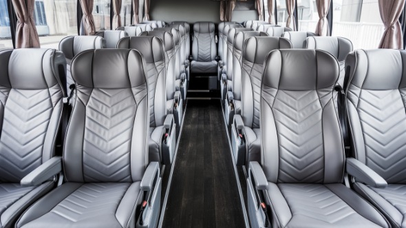 56 passenger charter bus interior view